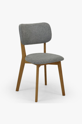 Kárpitozott tölgyfa étkezőszék szürke Diosa Easy Clean szövettel